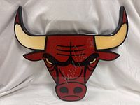 Full view of Chicago Bulls bull head logo wall art