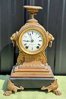 Front view showing full clock design and condition