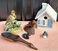 Group view of all six bird-themed items