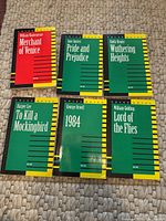 Front covers of six Coles Notes guides