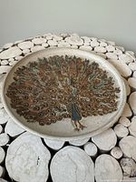 front view of plate showing full peacock design