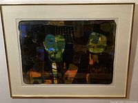 Framed lithograph showing full artwork and frame