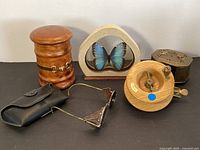 Group shot of all six vintage items