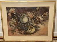 Framed watercolour painting full view