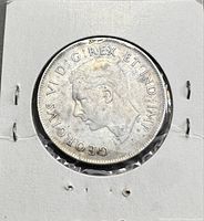 Obverse showing George VI portrait on 1944 Canadian half dollar