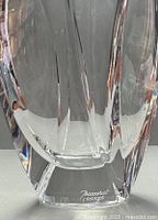 Close-up of base with Baccarat logo and R. Rigot signature