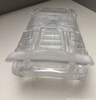 Front angled view of clear lead crystal Lamborghini Countach model