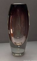 Front view of purple glass vase