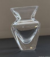 Front view of clear crystal Sevres vase