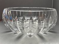 Side view of clear cut crystal St. Louis bowl