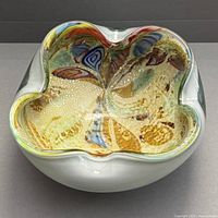 Top view showing multicolour pattern and gold flakes