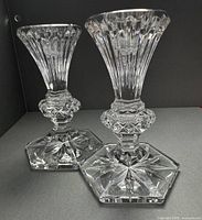 Two Waterford Chatham candlesticks front view