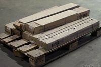Pallet with multiple unopened boxes of porcelain tile