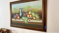 Fruit still life painting in wooden frame