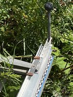 Close-up of the brake’s clamping rail, removable fingers and operating handle