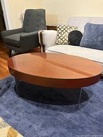 Full view of coffee table in living room setting