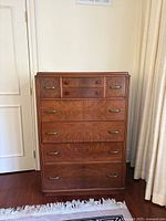 Full frontal view of dresser showing overall design and drawer arrangement
