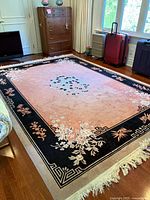 Full view of rug showing pattern and colors