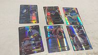 All six holographic Pokémon EX cards displayed