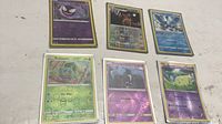 Overview of 6 holographic Pokémon cards