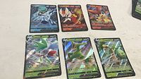 All six Pokémon V cards laid out