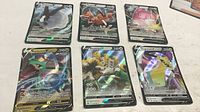 All six Pokémon V cards laid out