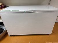 Front view of Frigidaire chest freezer