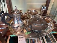 Group view of all electroplate pieces on tray