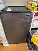Front view of Danby mini fridge