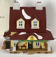 Front view of porcelain Sleepy Hollow Van Tassel Manor building