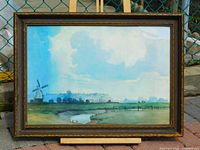 Full view of framed landscape print