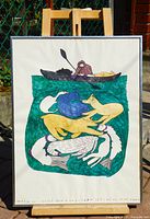 Full view of framed lithograph