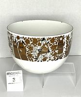 Front view showing full troubadour pattern on bowl exterior