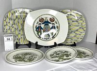 Front view of all six ceramic pieces