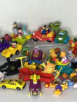 Group shot of all toys spread on white background
