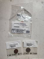 Sealed Littleton Coin Co. 21st Century Transition Set bag, Lincoln Head Cent coin sleeve, Buffalo Nickel coin sleeve