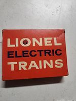 Top of orange Lionel Electric Trains box