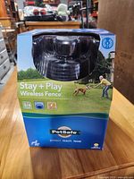 Front view of boxed PetSafe Stay + Play Wireless Fence