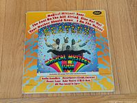 Front cover of The Beatles Magical Mystery Tour LP showing artwork and Capitol logo