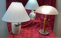 Three table lamps grouped together