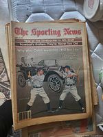 Front page of The Sporting News issue featuring 1910 Ty Cobb batting title article
