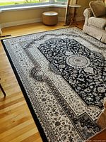 Full view of rug showing overall pattern and placement in room