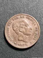 Obverse showing bust of Alfonso XII and date 1877