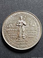 Obverse with miner, metal list, Ontario Government legend