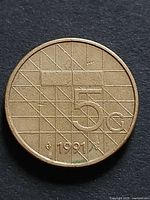 Reverse side showing denomination 5 G and date 1991