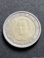 Obverse showing King Juan Carlos I portrait, ESPAÑA inscription, 2002 date