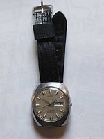 Front view of Mirexal Geneve automatic wristwatch with strap