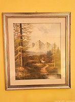 Full view of framed print on wall