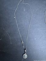 Full view of sterling chain and pendant
