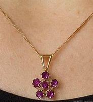 Pendant worn on chain showing size and appearance